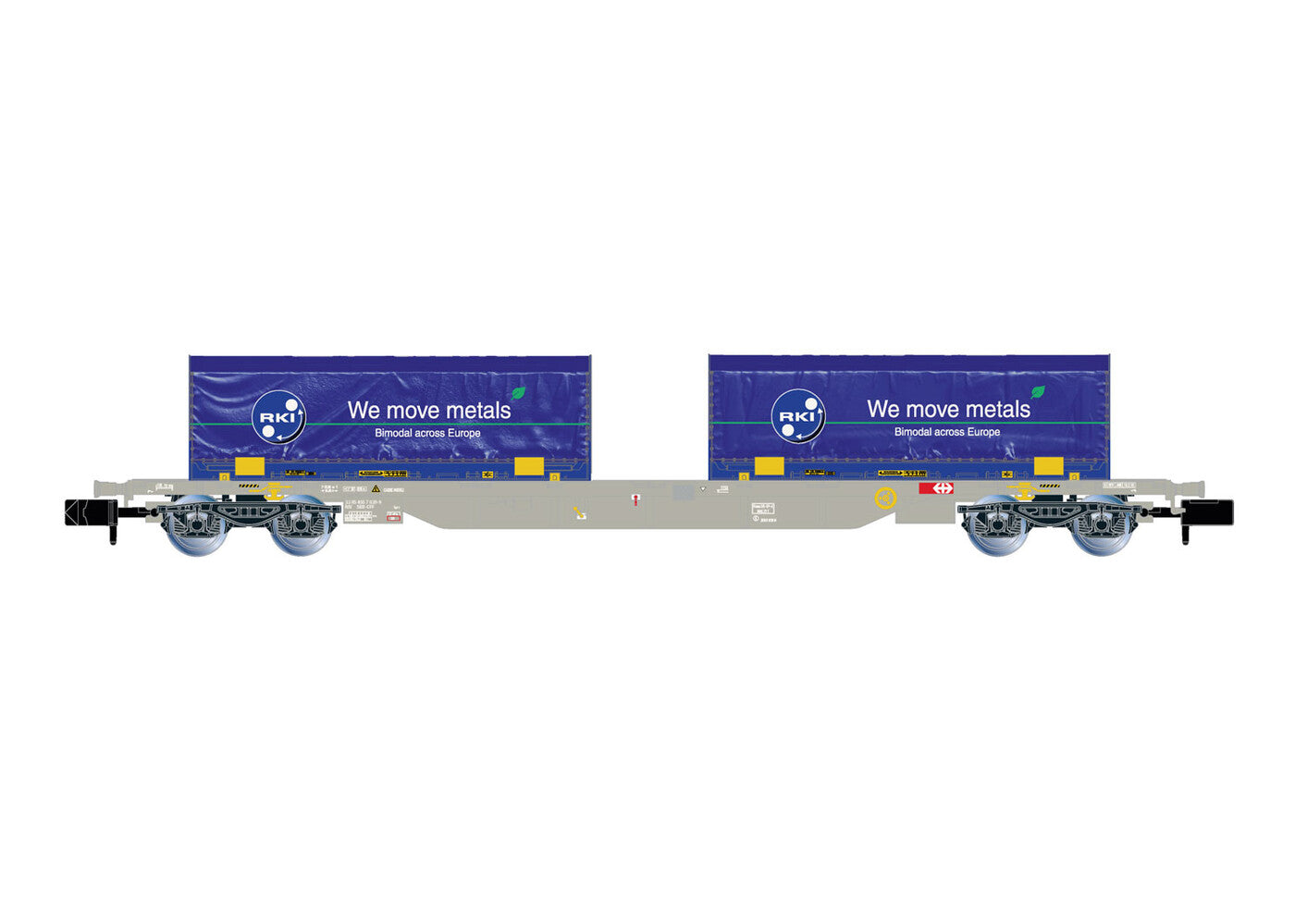 Arnold DBAG Bogie Flat Wagon w/2x22' Rhienkraft Container V HIN6659