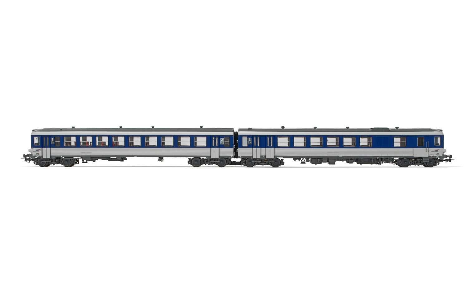 SNCF diesel railcar XBD 4717 XRABx 8714 silver blue livey