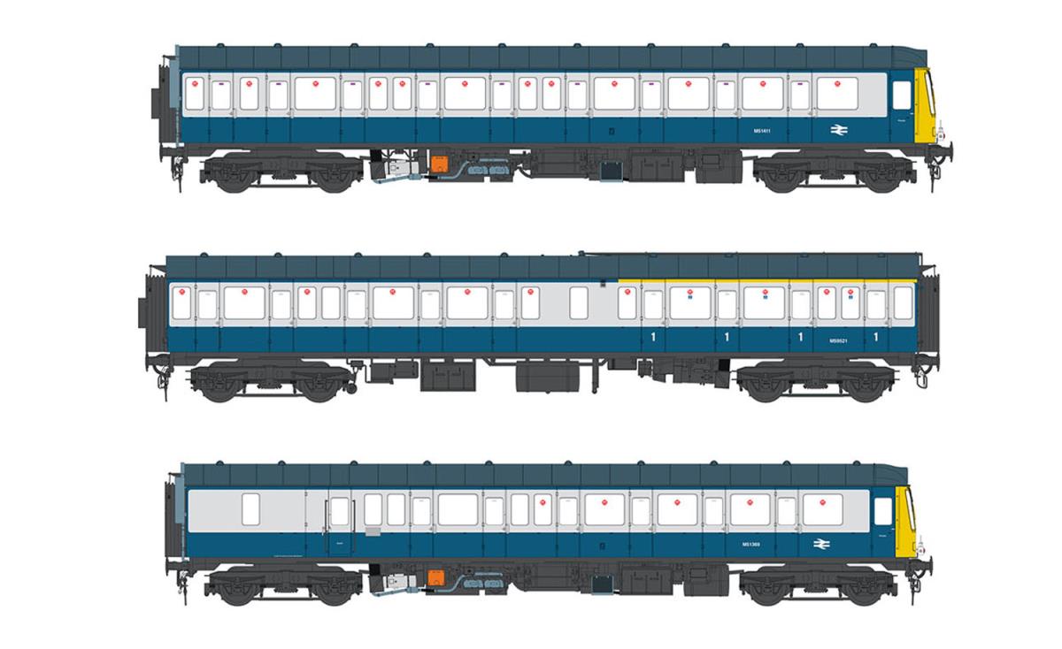 Heljan Class 117 3 Car DMU BR Blue/Grey HN1178