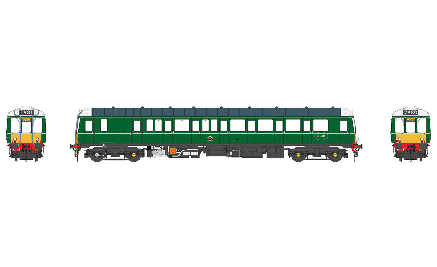 Heljan Class 121 Diesel Railcar W55027 BR Green Small Yellow Panels HN1211