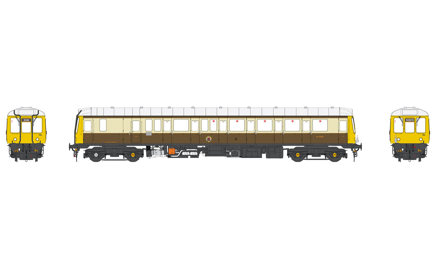 Heljan Class 121 Diesel Railcar W55020 GWR150 Chocolate/Cream HN1215