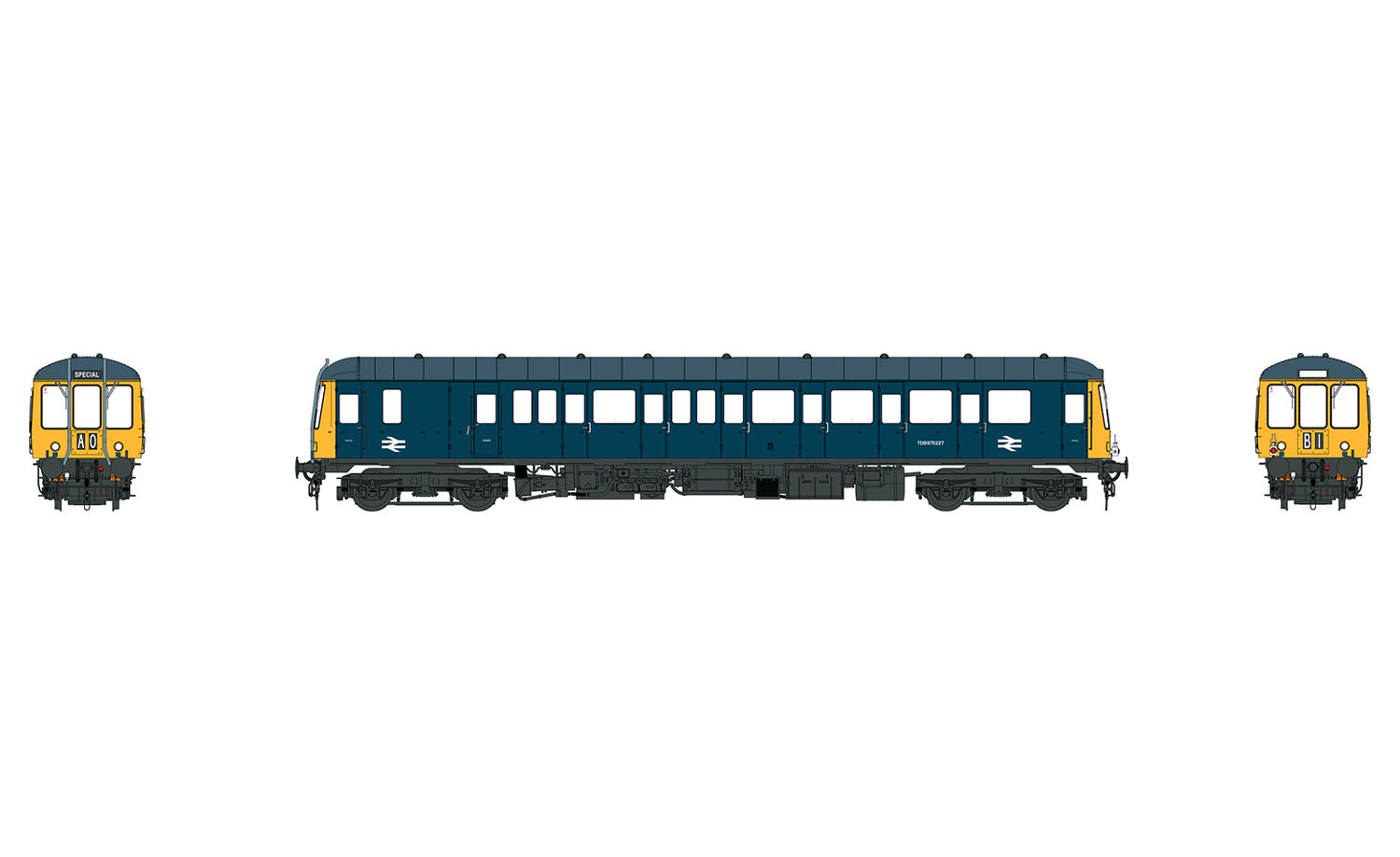 Heljan Class 122 Diesel Railcar TDB975227 BR Blue FYE Weathered HN1227
