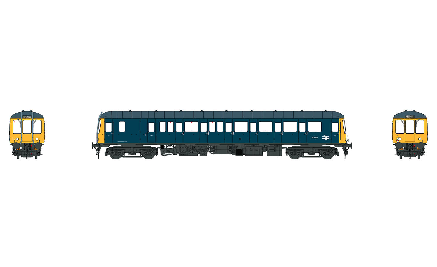 Heljan Class 122 Diesel Railcar BR Blue w/Full Yellow Ends HN1230