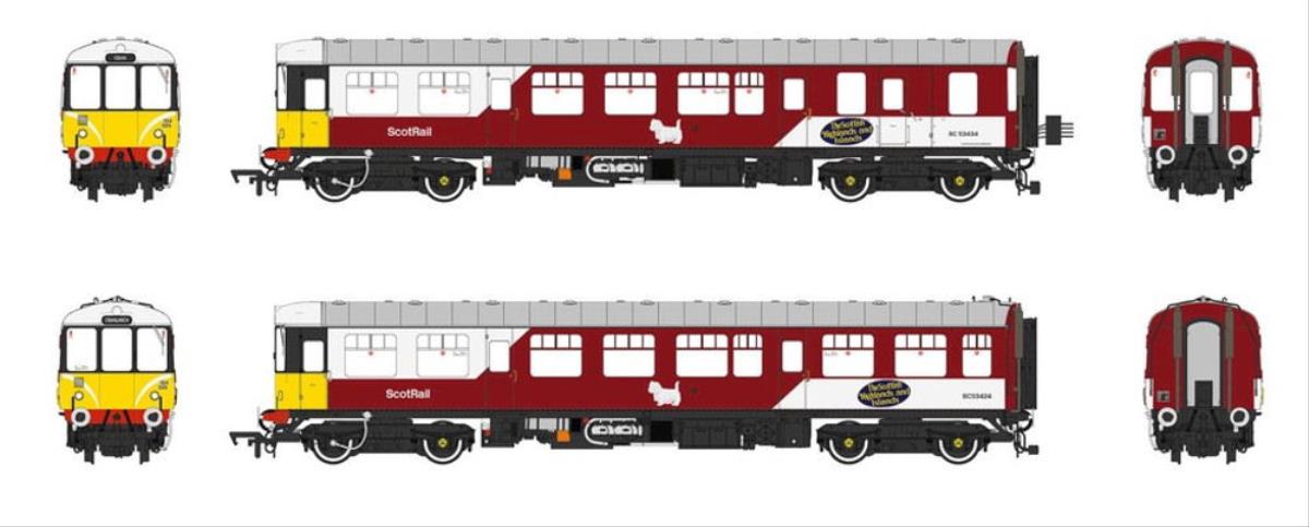 Heljan Class 104 2 Car DMU SC53424/SC53424 ScotRail Mexican Bean HN1456