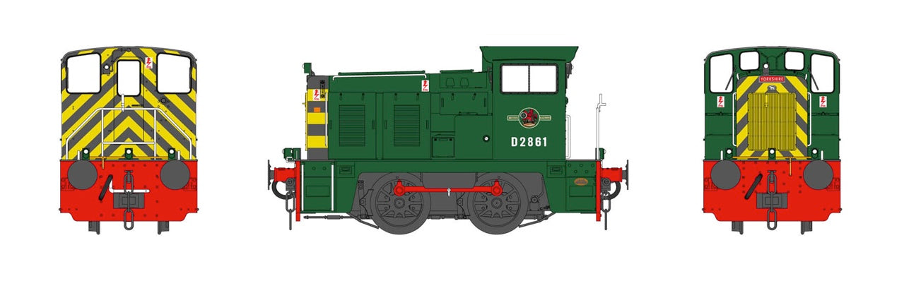 Heljan Class 02 0-4-0DH D2861 BR Green w/Red Bufferbeam HN2840