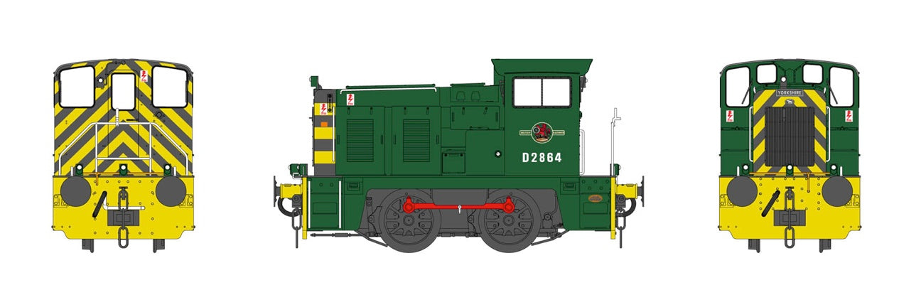 Heljan Class 02 0-4-0DH D2864 BR Green w/Yellow Bufferbeam HN2841