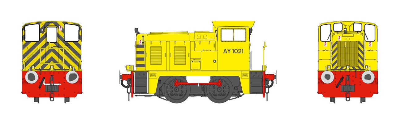 Heljan Class 02 0-4-0DH Industrial Yellow w/Wasp Stripes HN2847