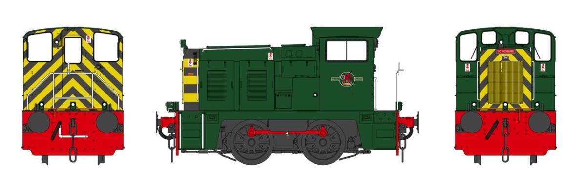Heljan Class 02 Unnumbered BR Green w/Wasp Stripes HN2870