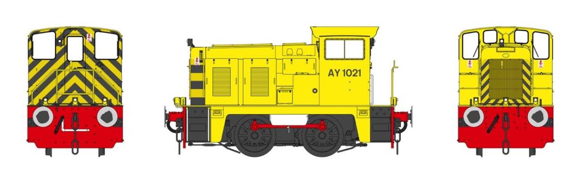 Heljan Class 02 Unnumbered Industrial Yellow w/Wasp Stripes HN2875