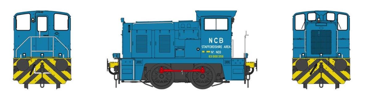 Heljan Class 02 ND3 (ex-D2862) NCB Staffordshire Area Pale Blue HN2876