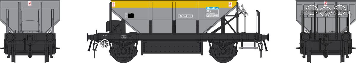 Heljan ZFV Dogfish Hopper BR Dutch Grey/Yellow DB983192 Mainline HN4387