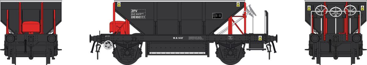 Heljan ZFV Dogfish Hopper Loadhaul Black/Orange DB993111 HN4388