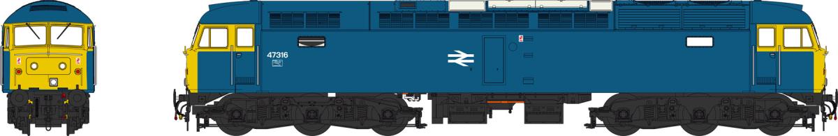 Heljan Class 47 316 BR Blue Plated Headcode Panels HN4720
