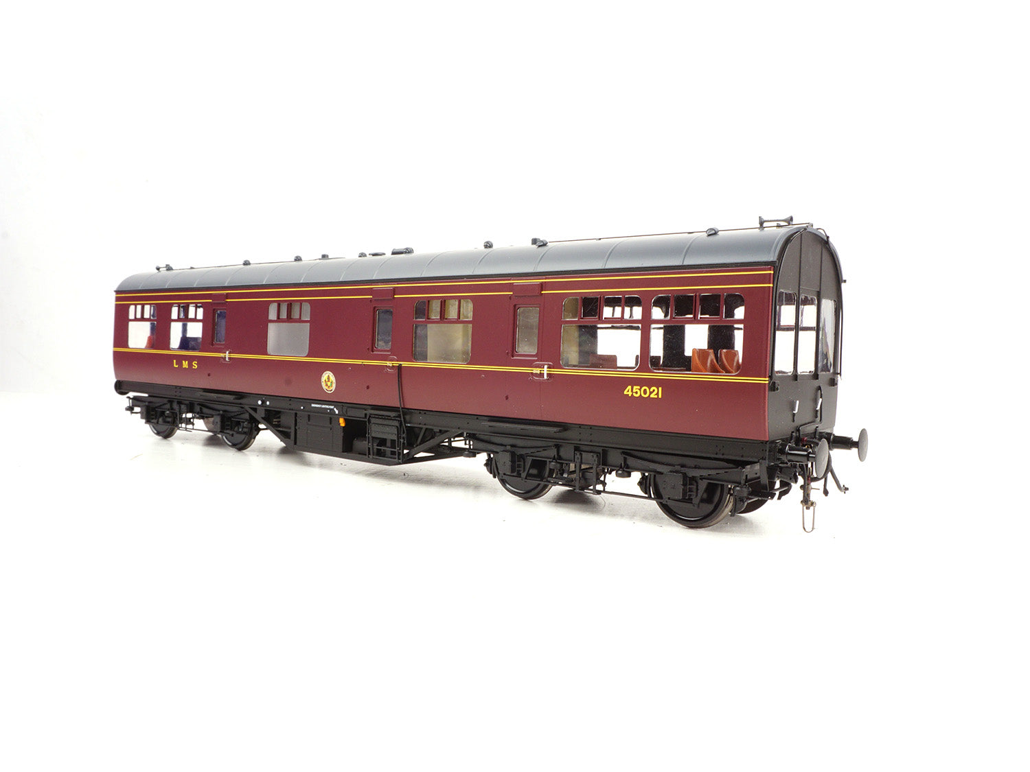 Heljan 50ft Inspection Saloon LMS Lined Crimson Black Ends HN9100
