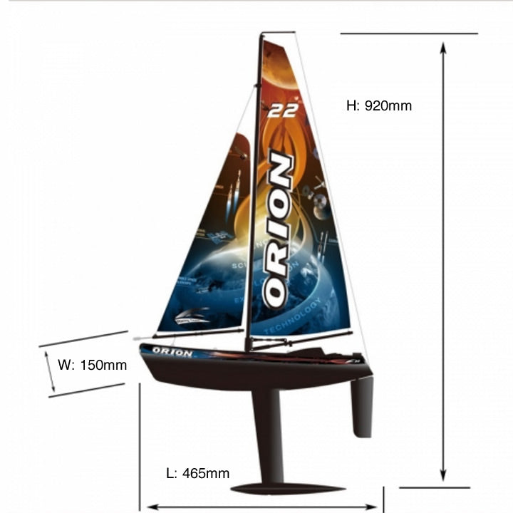 Joysway Orion V2 465Mm Sailboat Ready to Run JY8803V2 dimensions