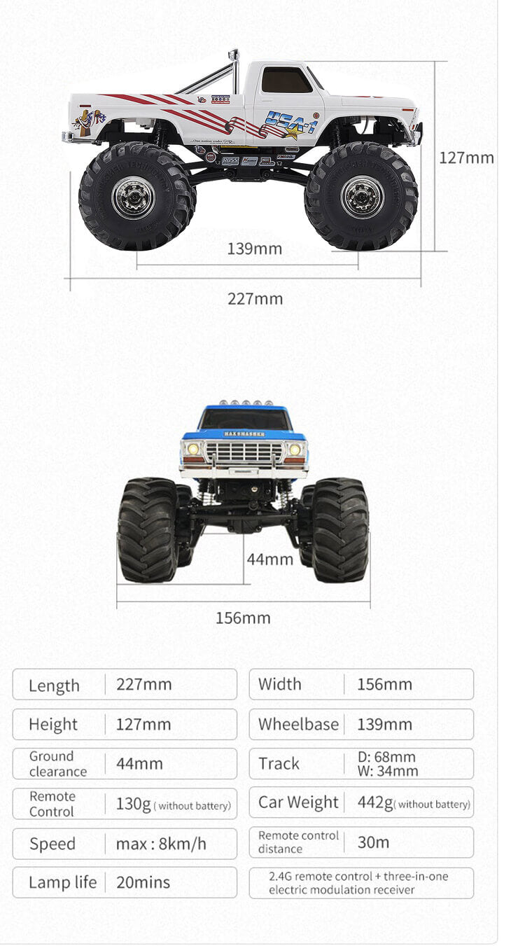 FMS FCX24 1/24Th Smasher 4Wd RTR - White FMS12402RTRWH