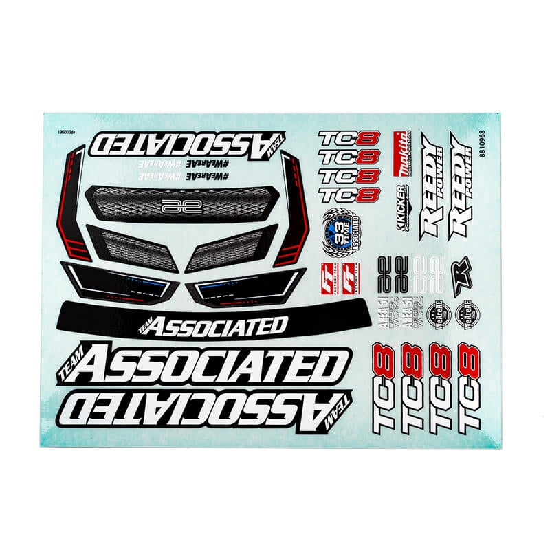 TEAM ASSOCIATED TC8 DECAL SHEET