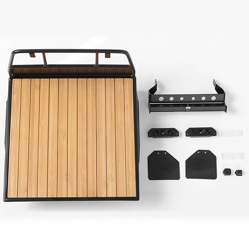 RC4WD WOOD FLATBED W/MUDFLAPS FOR MOJAVE II FOUR DOOR BODY SET VVV-C0395
