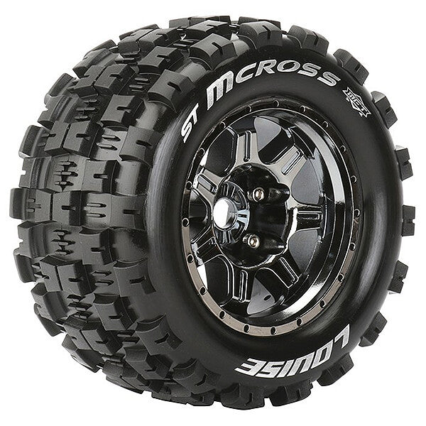 LOUISE RC ST-MCROSS 1/8 SPORT 1/2" OFFSET HEX 17MM BLACK CHROME