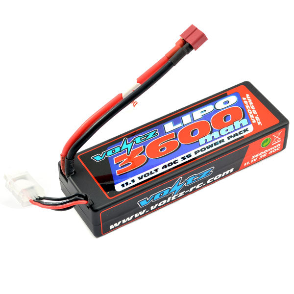 VOLTZ 3600MAH HARDCASE 3S 11.1V 40C LIPO STICK LOW PRO (2S SIZE) VZ0341