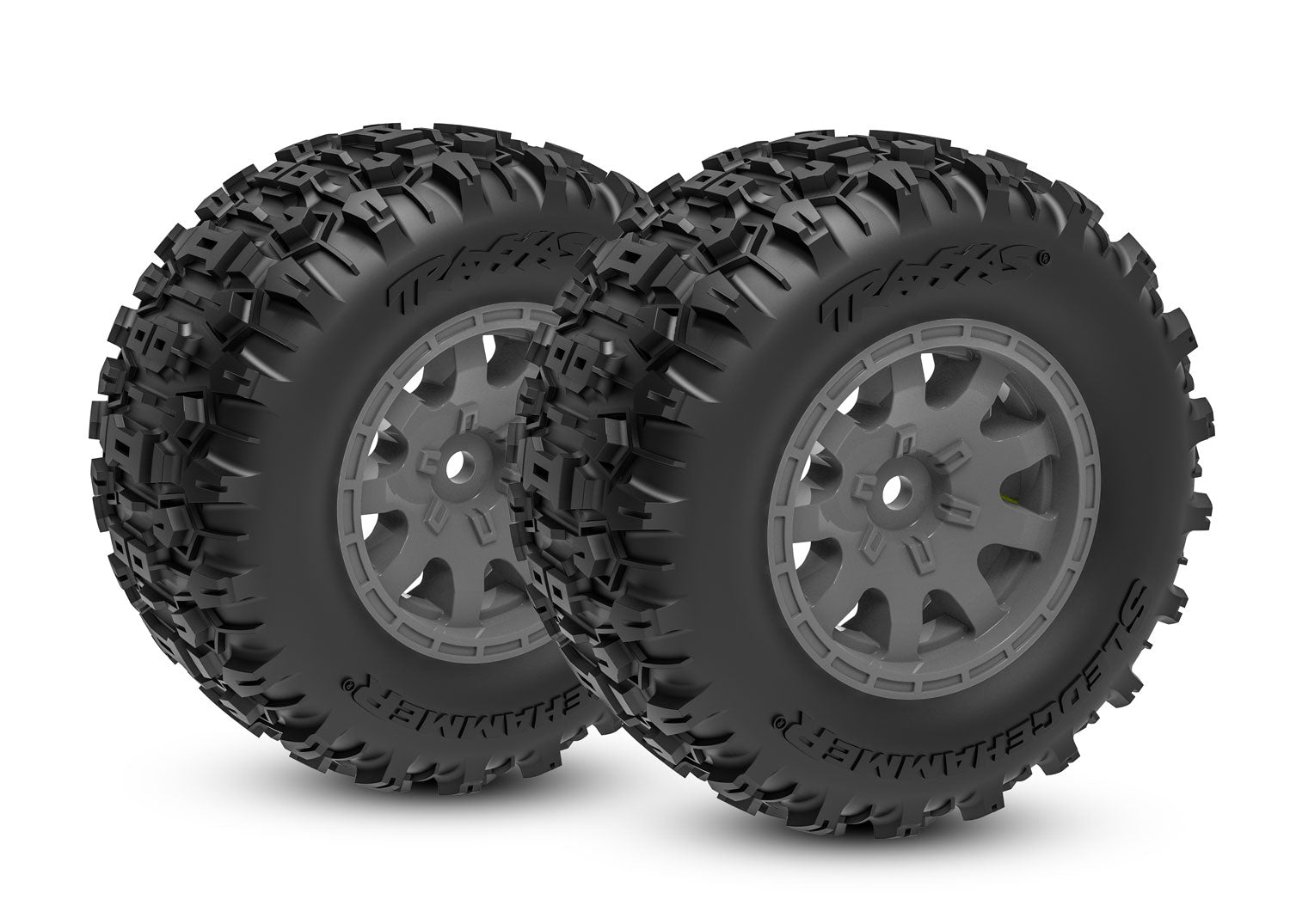 Wheels & Tyres, Assembled (Charcoal Grey wheels, dual profile (2.1" outer, 2.6" inner), Sledgehammer tyres, foam inserts)) (front) (2)