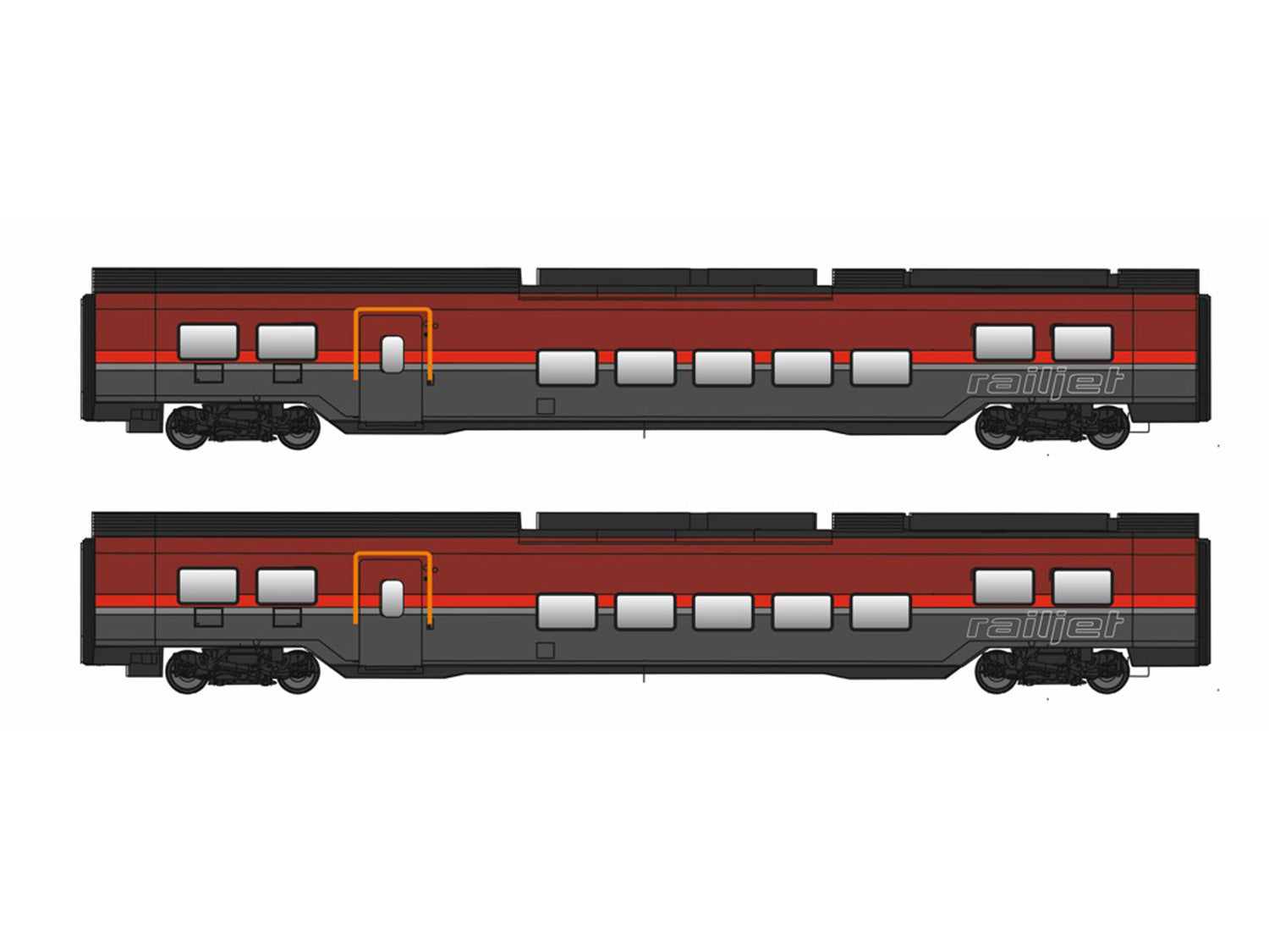 Jagerndorfer OBB Railjet II Coach Set (2) VI (~AC) JC11221