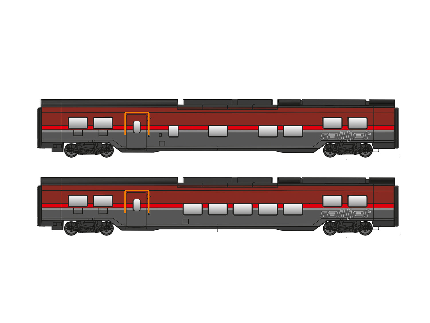 Jagerndorfer OBB Railjet II Coach Set (2) VI JC71211