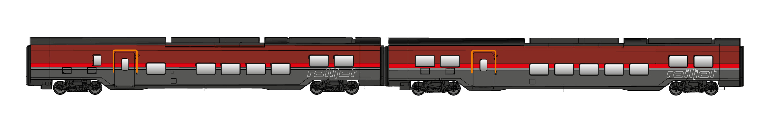 Jagerndorfer OBB Railjet Coach Set (2) VI JC72200
