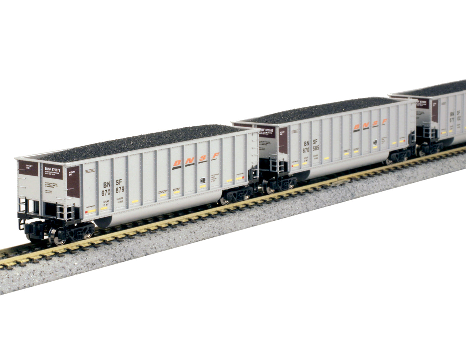 Kato (USA) Bethgon Coalporter Wagon Set (8) BNSF Swoosh K106-4633