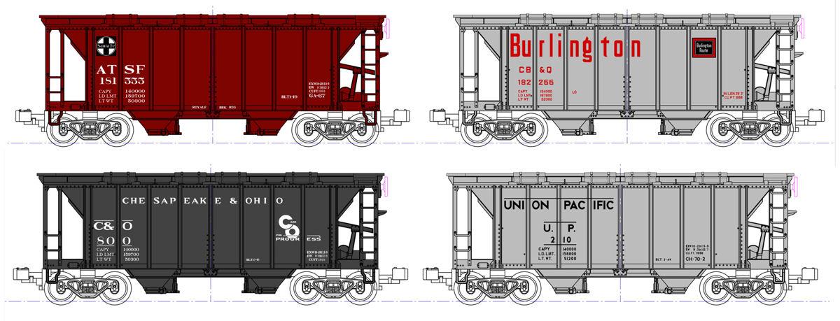 Kato (USA) Covered Hopper Assorted Set (8) K106-4700