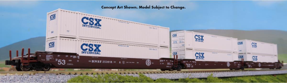 Kato (USA) Gunderson MAXI-IV 3 Unit Car BNSF 253806 CSX Containers K106-6186