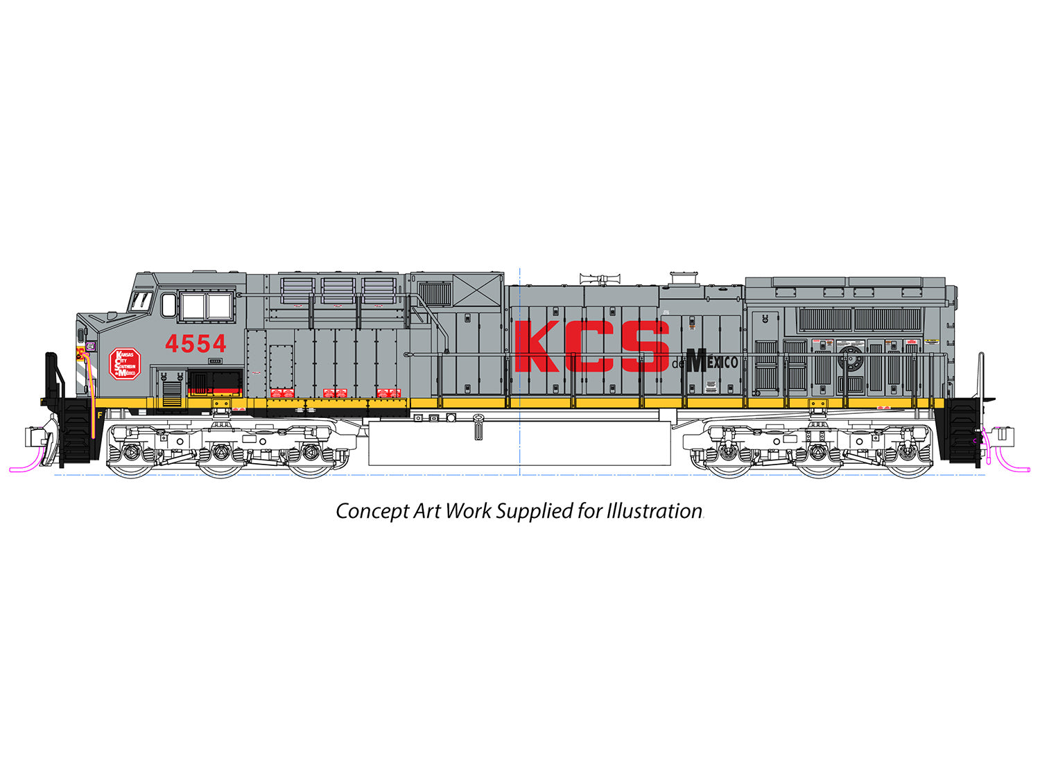 Kato (USA) EMD AC4400CW KCS de Mexico 4555 (DCC-Sound) K176-7046-S
