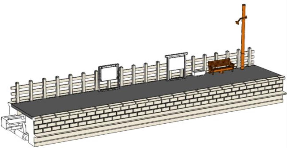 Kato (Unitrack) Local Line Facing Platform (Pre-Built) K23-133