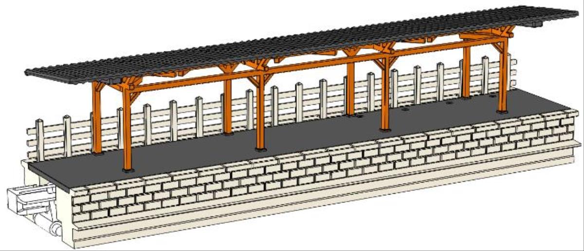 Kato (Unitrack) Local Line Platform with Roof (Pre-Built) K23-134