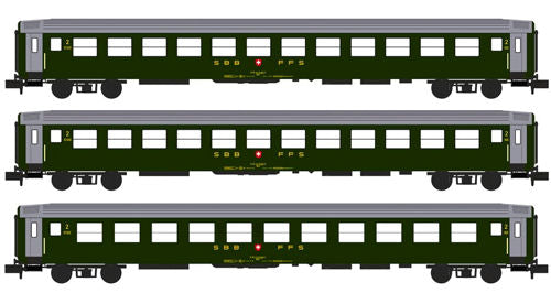 Kato (Europe) SBB RIC Coach Set A (3) IV K23011