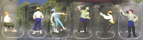 Kato (Japan) Japanese Fisherman (6) Figure Set K24-221