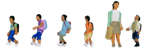 Kato (Japan) Japanese School Children (5) and Teacher Figure Set K24-245