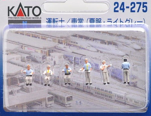 Kato (Japan) Japanese Railway Staff Grey Summer Uniform (6) Figure Set K24-275
