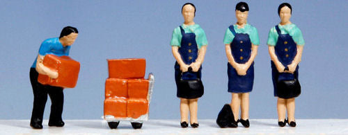 Kato (Japan) Japanese Sleeping Car Attendants Preparing (6) Figure Set K6-531
