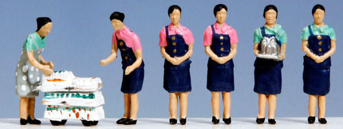 Kato (Japan) Japanese Sleeping Car Attendants On Duty (6) Figure Set K6-532
