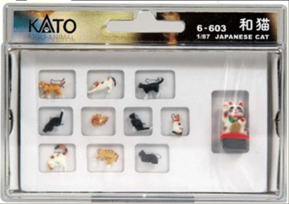 Kato (Japan) Japanese Cats (10) Figure Set K6-603