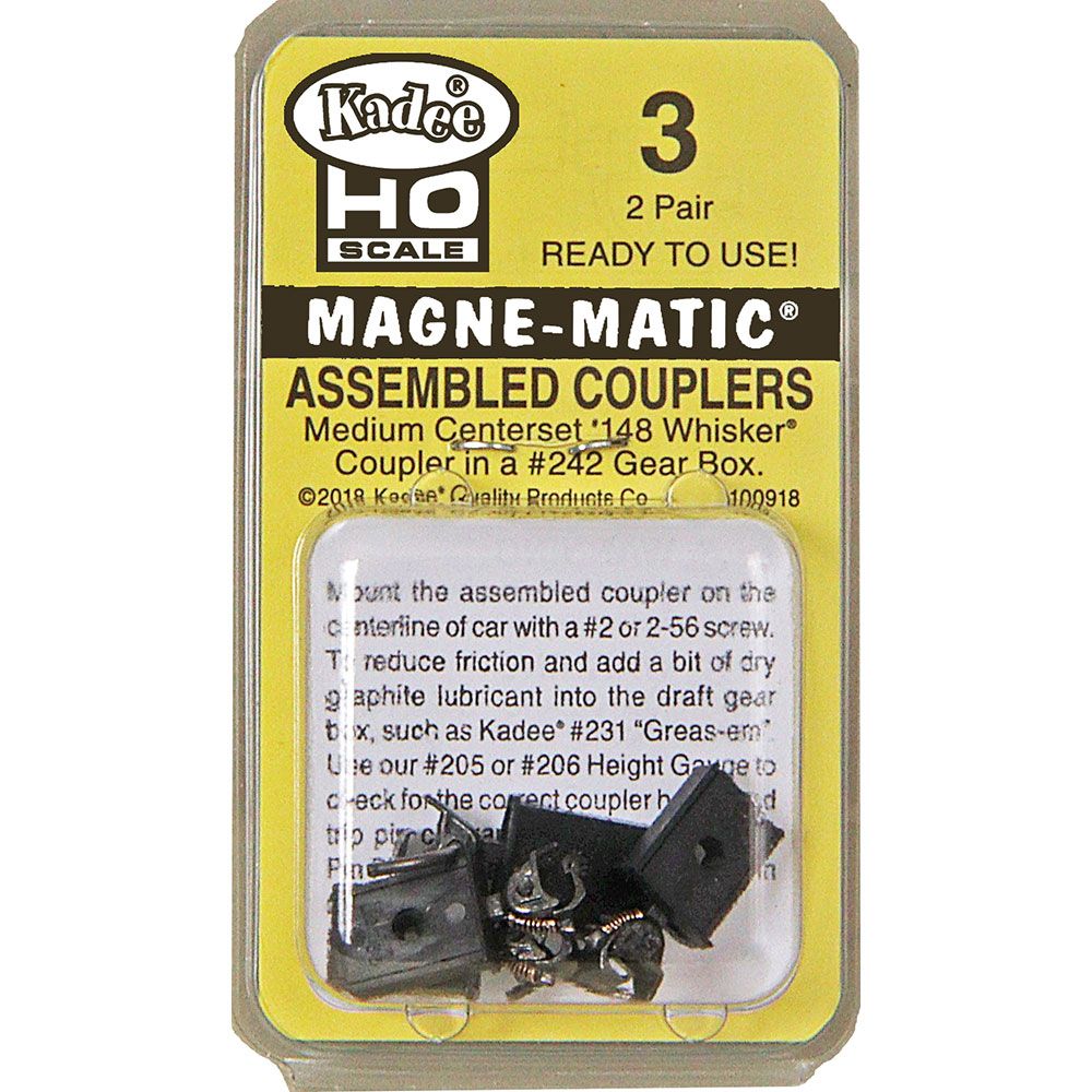 Kadee Assembled No.148 Whisker Coupler Medium 9/32'' Cntrst (2pr) KDE3