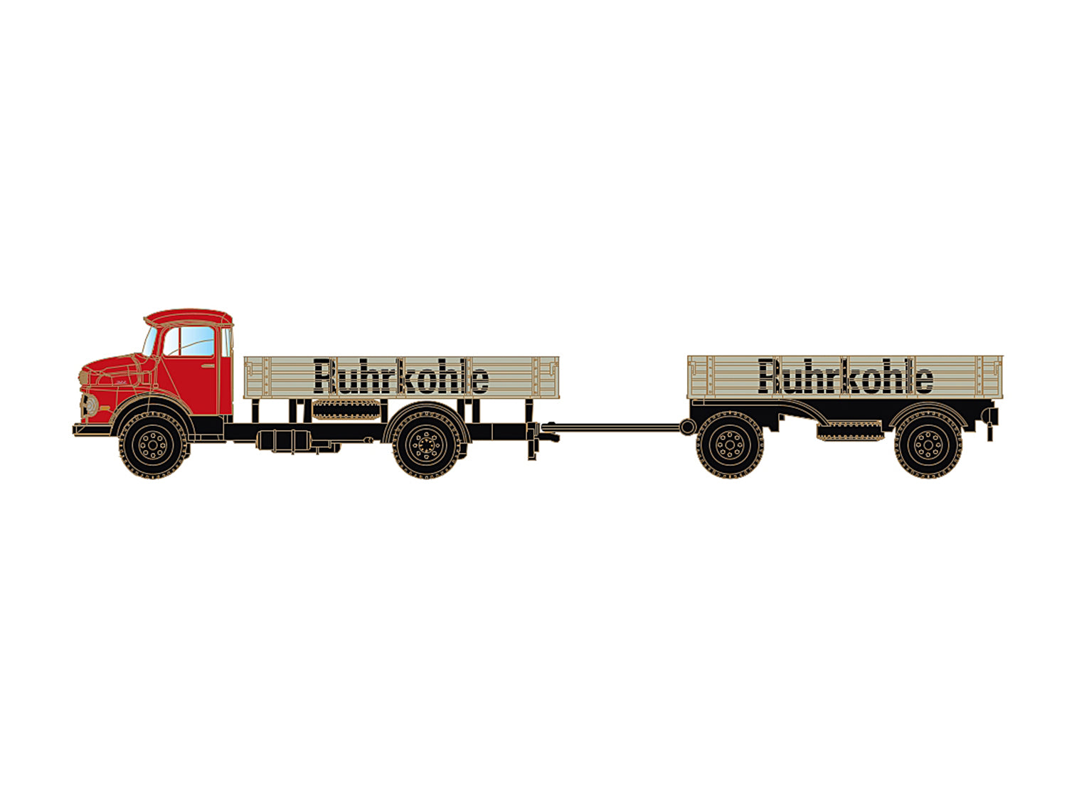miNis Mercedes Benz L322/Trailer Ruhrkohle LKLC3473