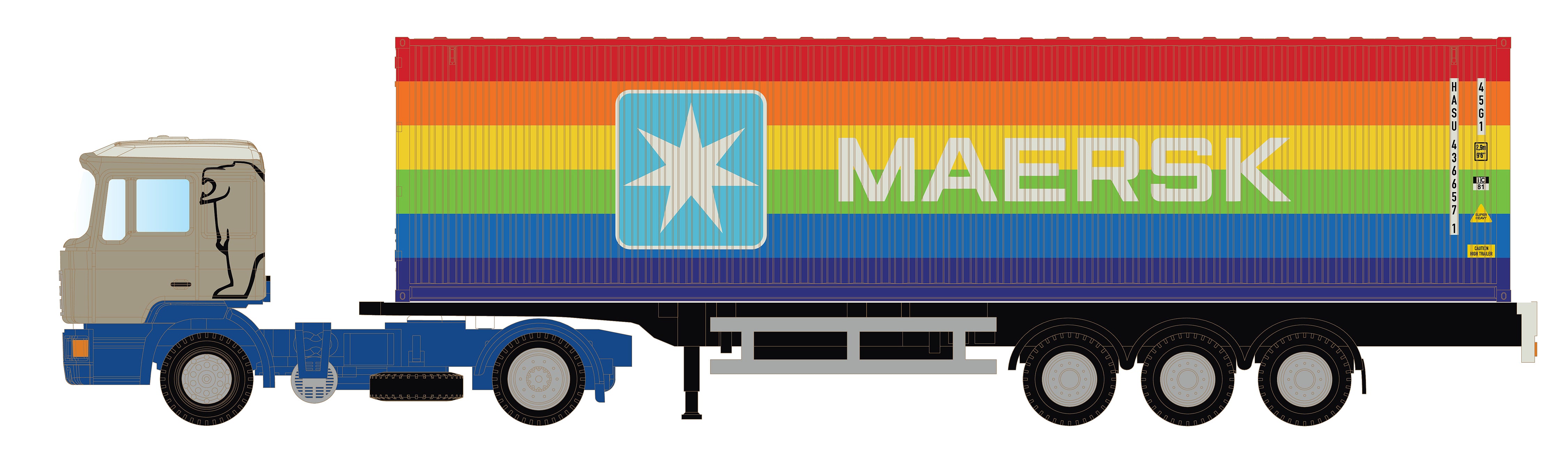 miNis MAN F90 Tractor & Trailer Maersk Rainbow LKLC4066