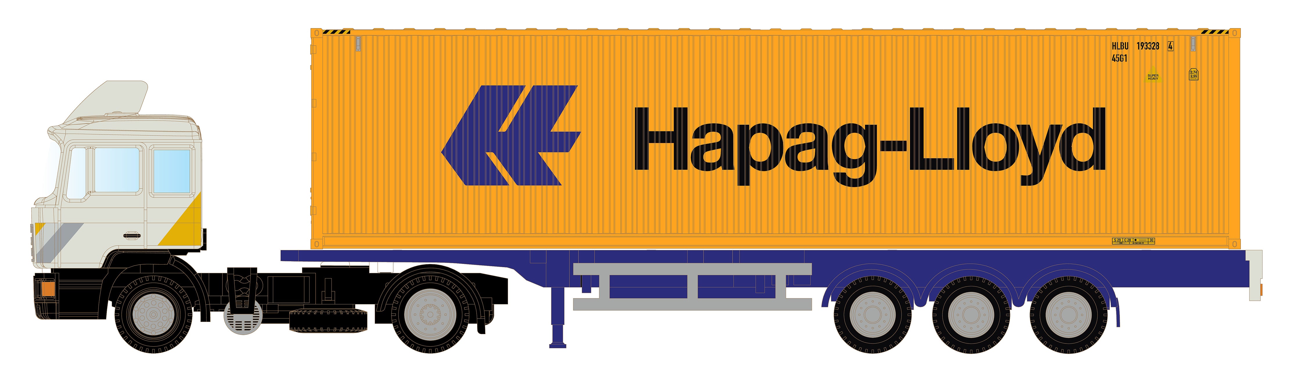 miNis MAN F90 Tractor & Trailer Hapag-Lloyd LKLC4068