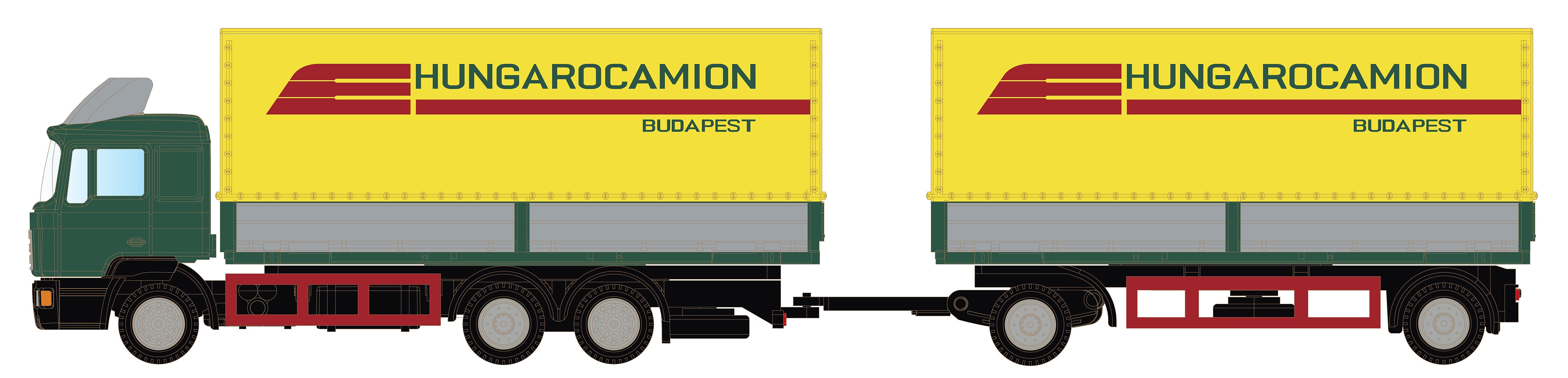miNis MAN F90 3 Axle Double Trailer Hungarocamion LKLC4637