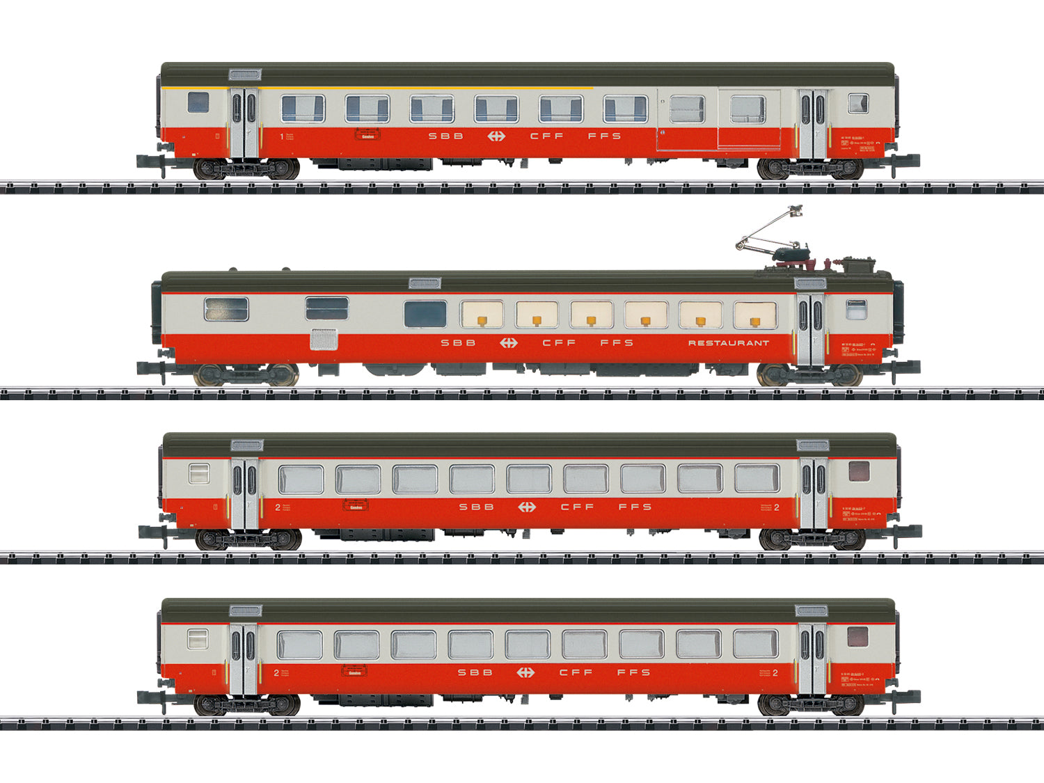 Minitrix SBB EW II Swiss Express Coach Set (4) IV M18720