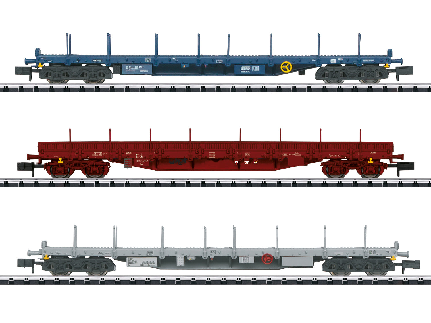 Minitrix CFL Rnss Bogie Stake Wagon Set (2) VI M18723