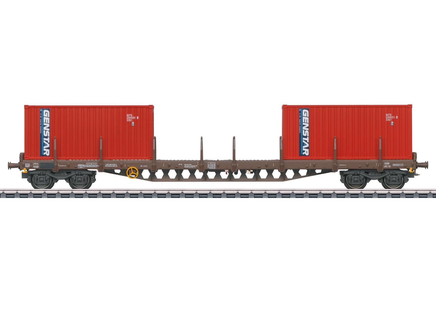 Marklin DSB Rs Bogie Flat Wagon w/Genstar Container Load V MN47157