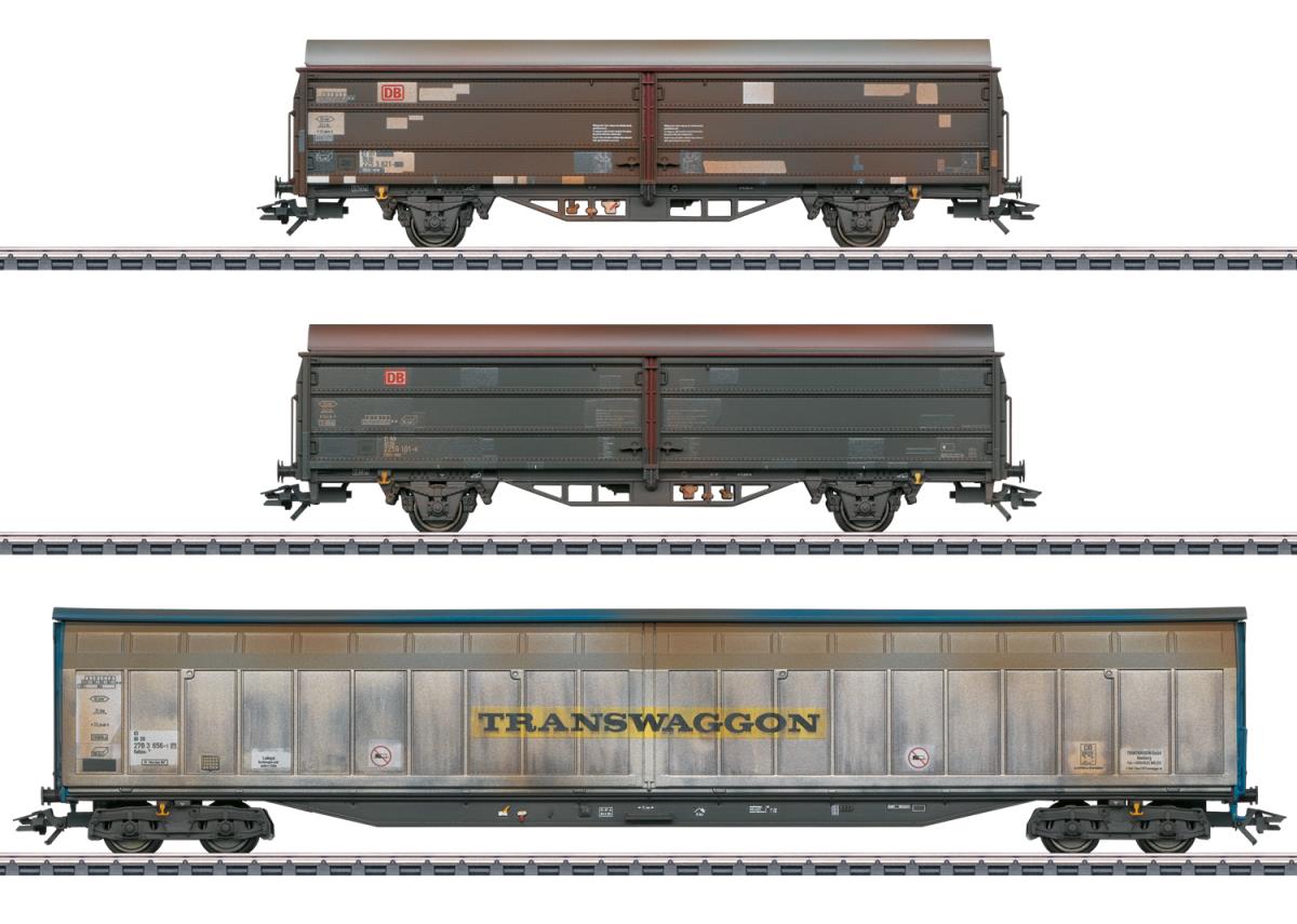 Marklin DBAG Hbis-ww299 Heavily Weathered Van Set (3) V MN47349